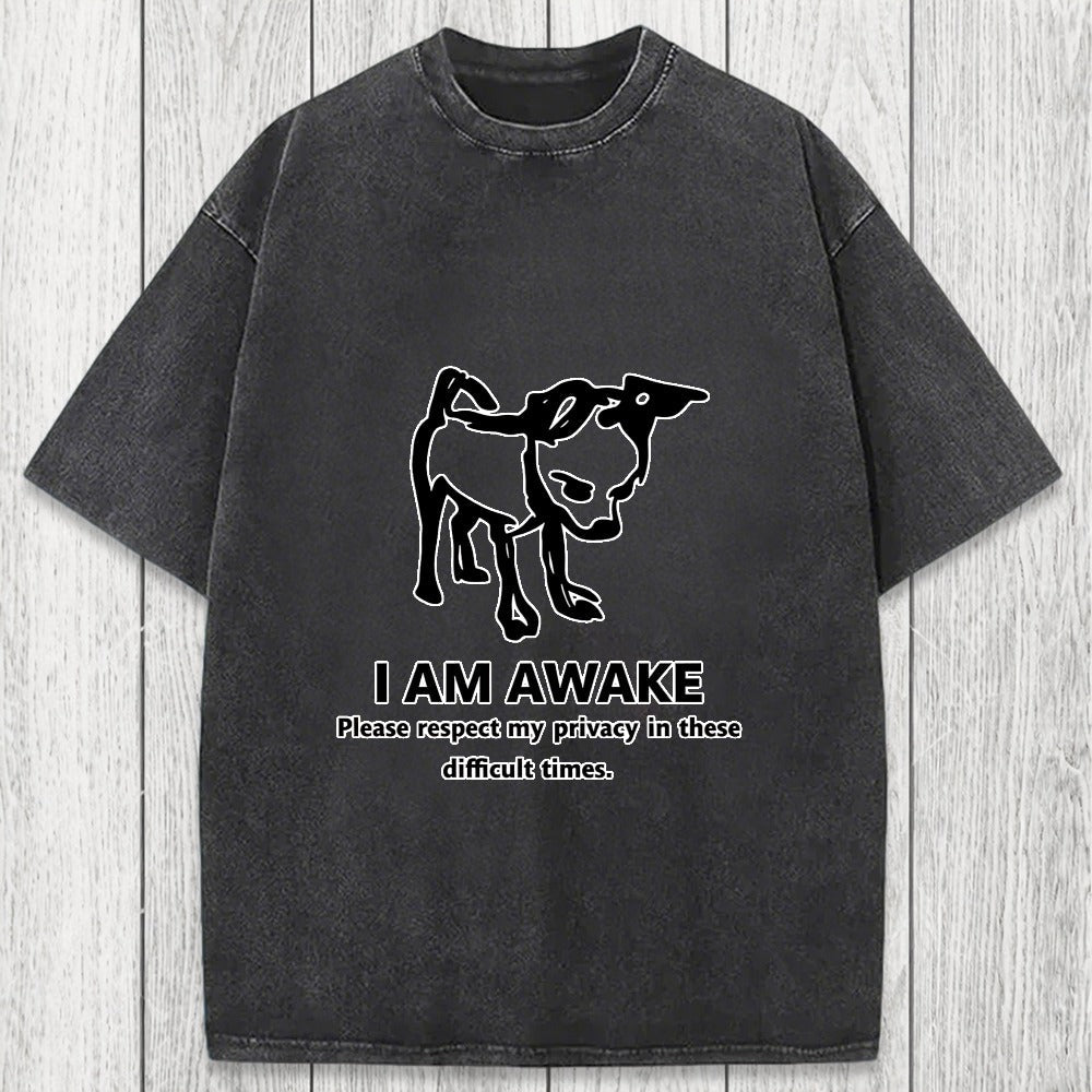 Tokyosol Silly Dog Privacy Meme Washed T-Shirt