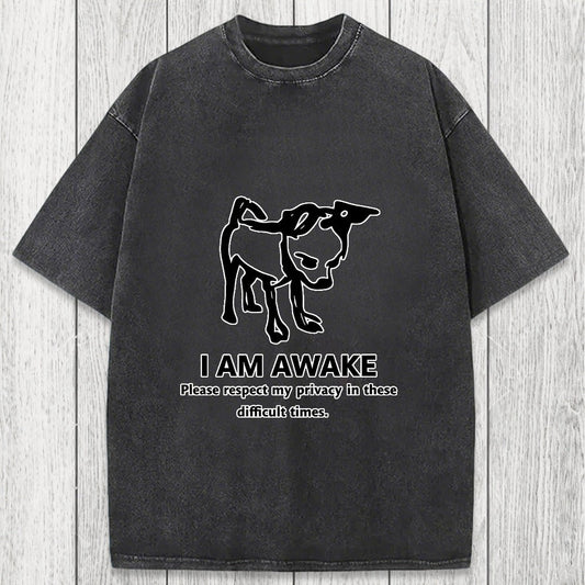 Tokyosol Silly Dog Privacy Meme Washed T-Shirt