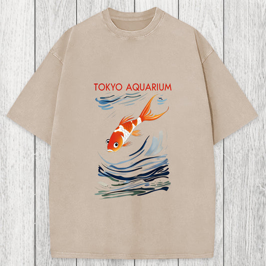 Tokyosol Tokyo Aquarium Koi Fish Washed T-Shirt