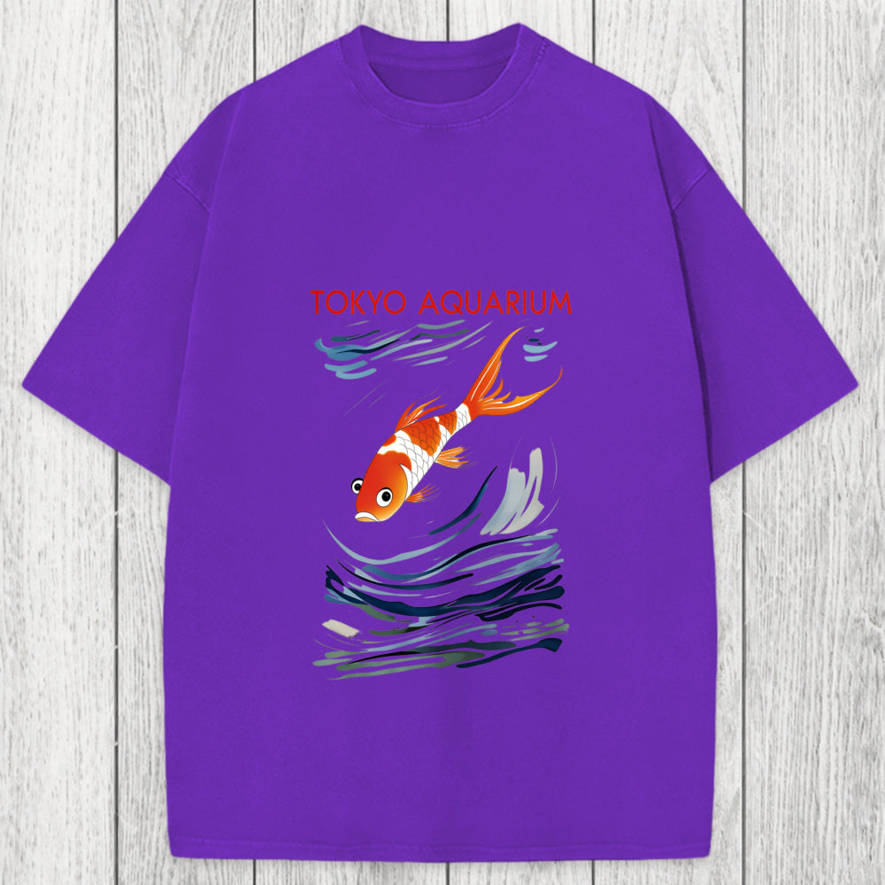 Tokyosol Tokyo Aquarium Koi Fish Washed T-Shirt