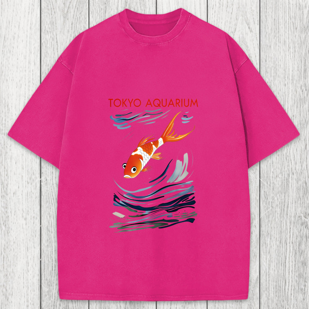 Tokyosol Tokyo Aquarium Koi Fish Washed T-Shirt