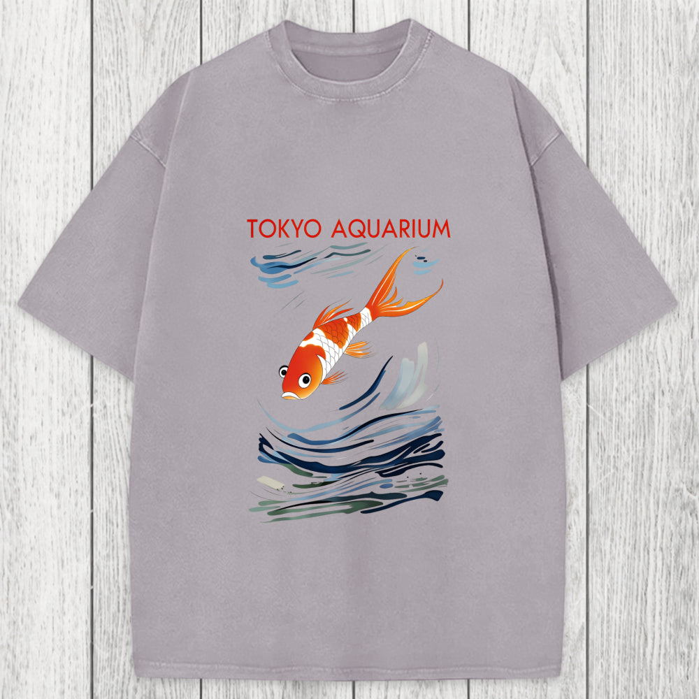 Tokyosol Tokyo Aquarium Koi Fish Washed T-Shirt