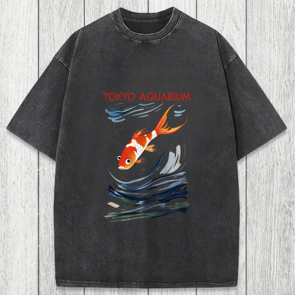 Tokyosol Tokyo Aquarium Koi Fish Washed T-Shirt
