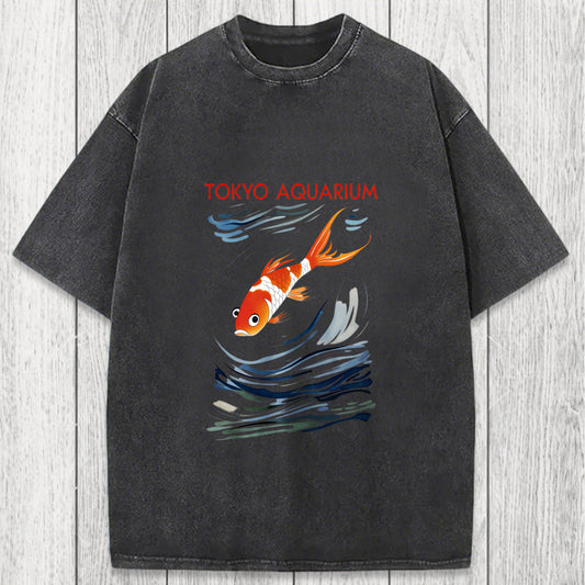 Tokyosol Tokyo Aquarium Koi Fish Washed T-Shirt