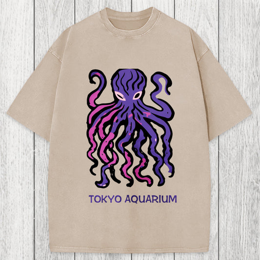 Tokyosol Tokyo Aquarium Octopus Washed T-Shirt