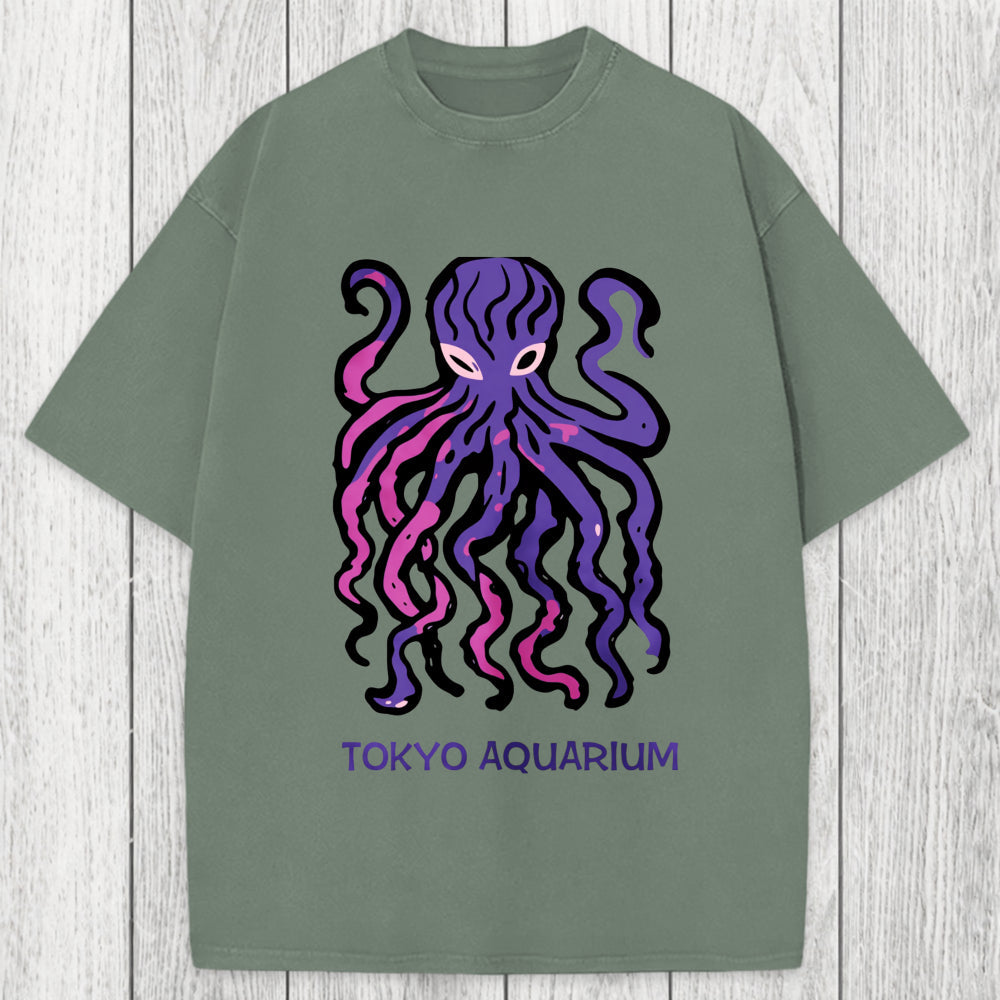 Tokyosol Tokyo Aquarium Octopus Washed T-Shirt