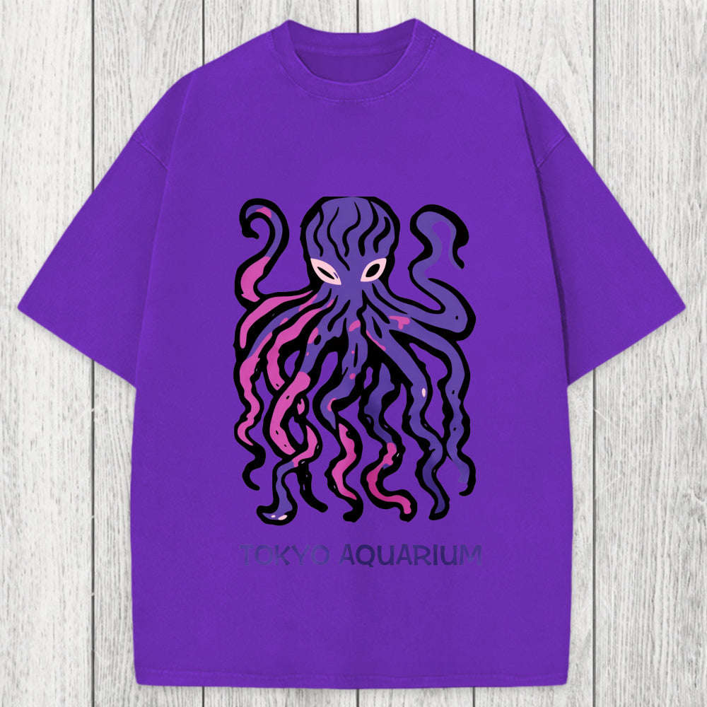 Tokyosol Tokyo Aquarium Octopus Washed T-Shirt