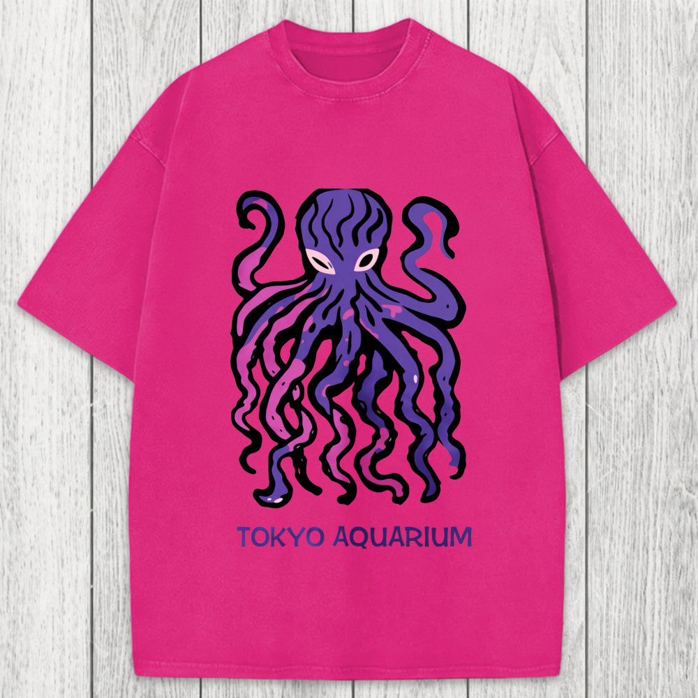 Tokyosol Tokyo Aquarium Octopus Washed T-Shirt