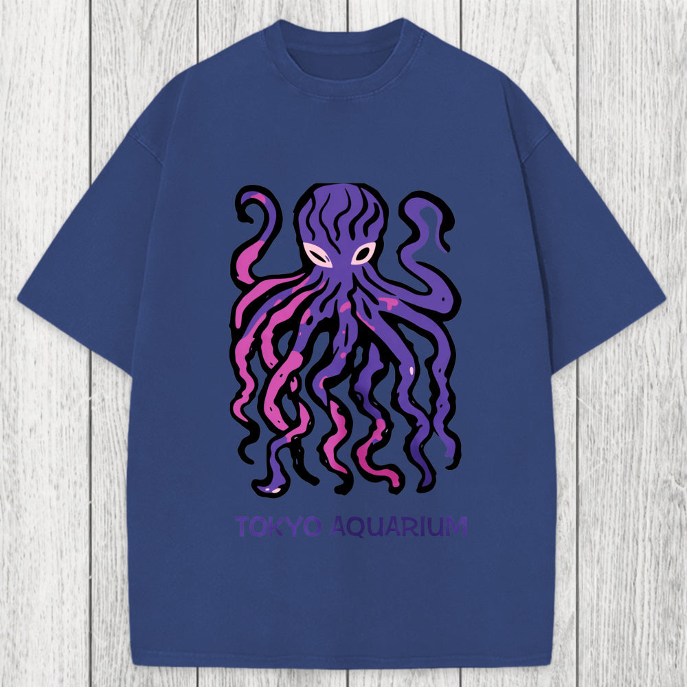 Tokyosol Tokyo Aquarium Octopus Washed T-Shirt