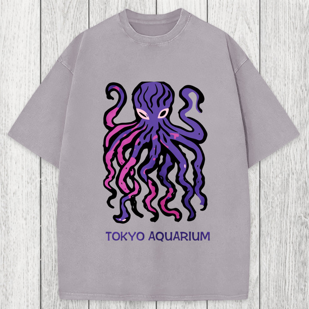 Tokyosol Tokyo Aquarium Octopus Washed T-Shirt
