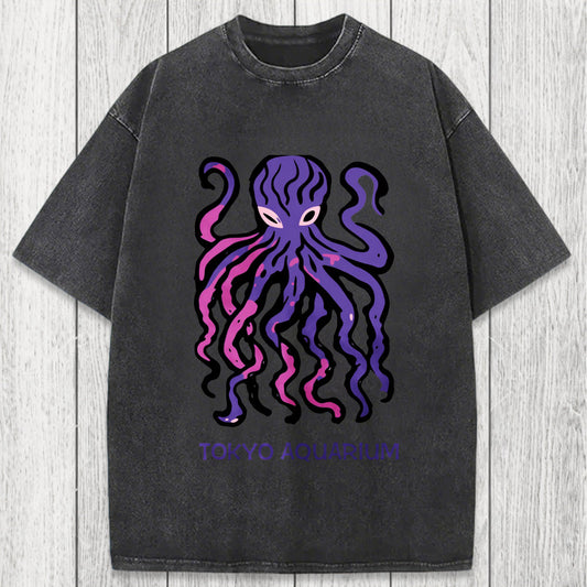 Tokyosol Tokyo Aquarium Octopus Washed T-Shirt