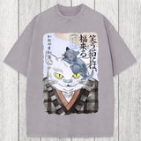 Tokyosol Japanese Vintage Cat Washed T-Shirt