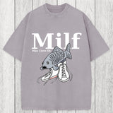 Tokyosol Milf-Man I Love Fih Fish Meme Washed T-Shirt