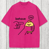 Tokyosol No Behave Stubborn Chicken Meme Washed T-Shirt