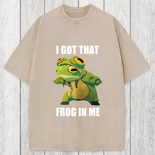 Tokyosol I Got That Frog In Me Funny Washed T-Shirt