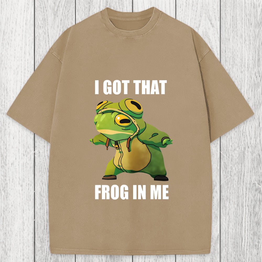 Tokyosol I Got That Frog In Me Funny Washed T-Shirt