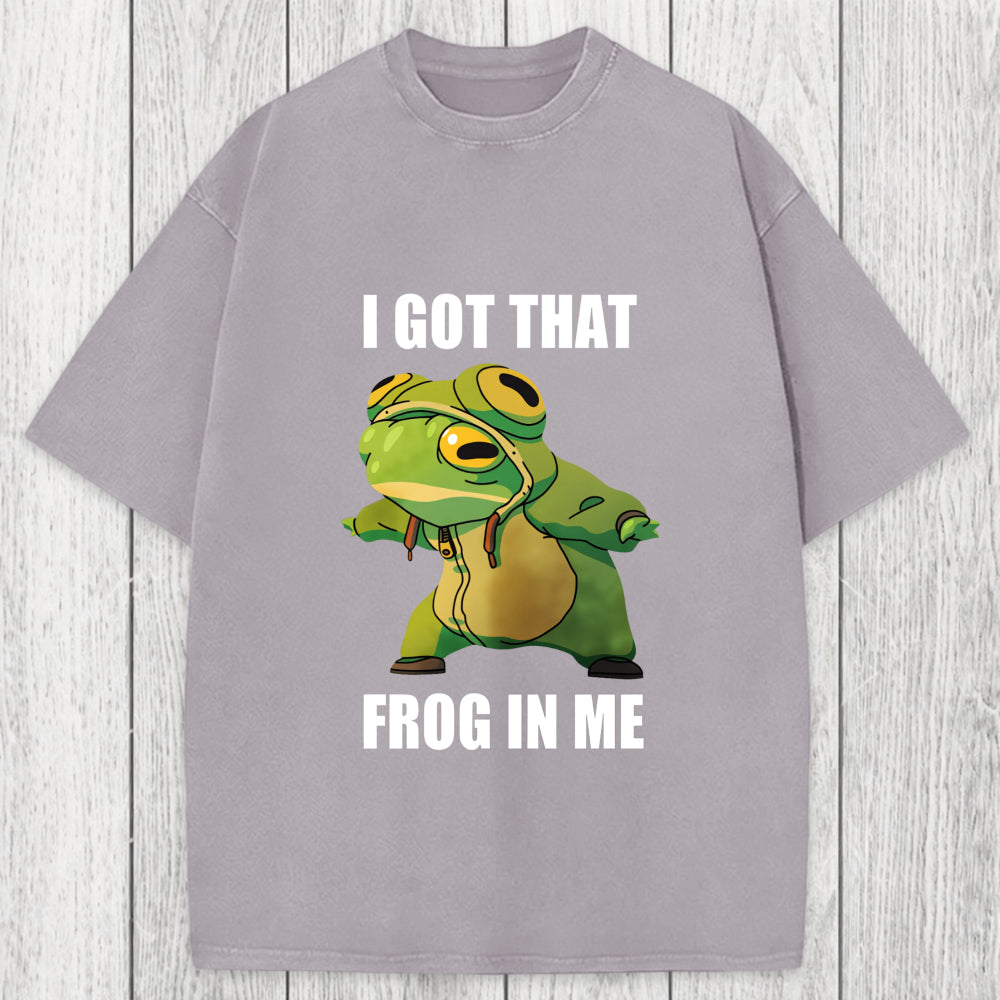 Tokyosol I Got That Frog In Me Funny Washed T-Shirt