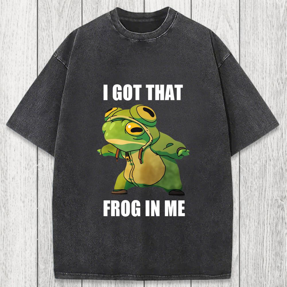 Tokyosol I Got That Frog In Me Funny Washed T-Shirt