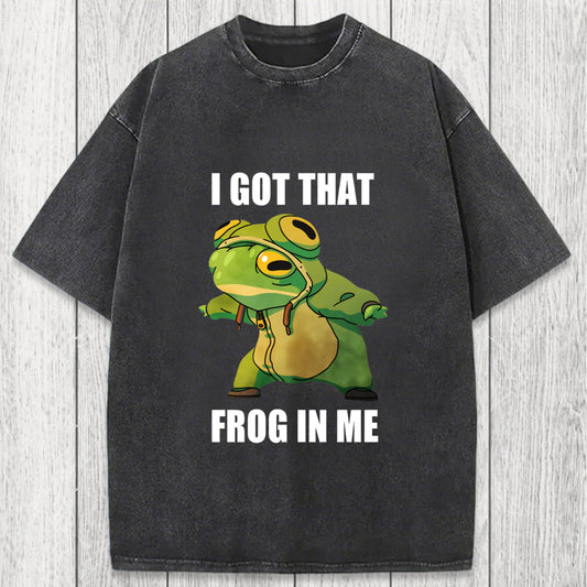 Tokyosol I Got That Frog In Me Funny Washed T-Shirt