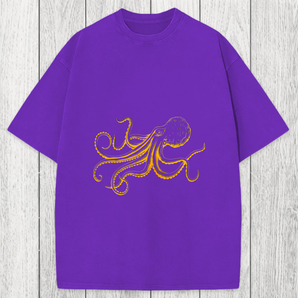 Tokyosol Octopus Japanese Washed T-Shirt