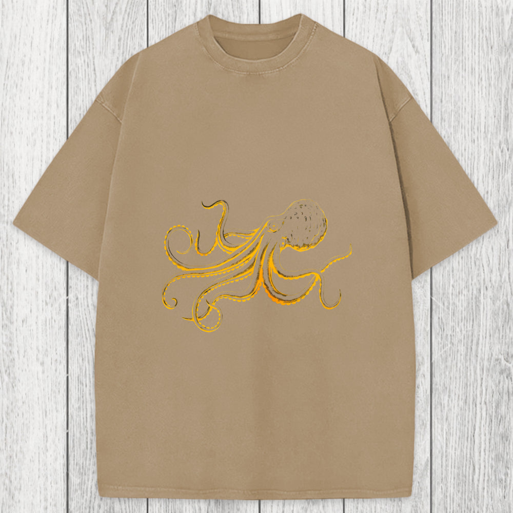 Tokyosol Octopus Japanese Washed T-Shirt