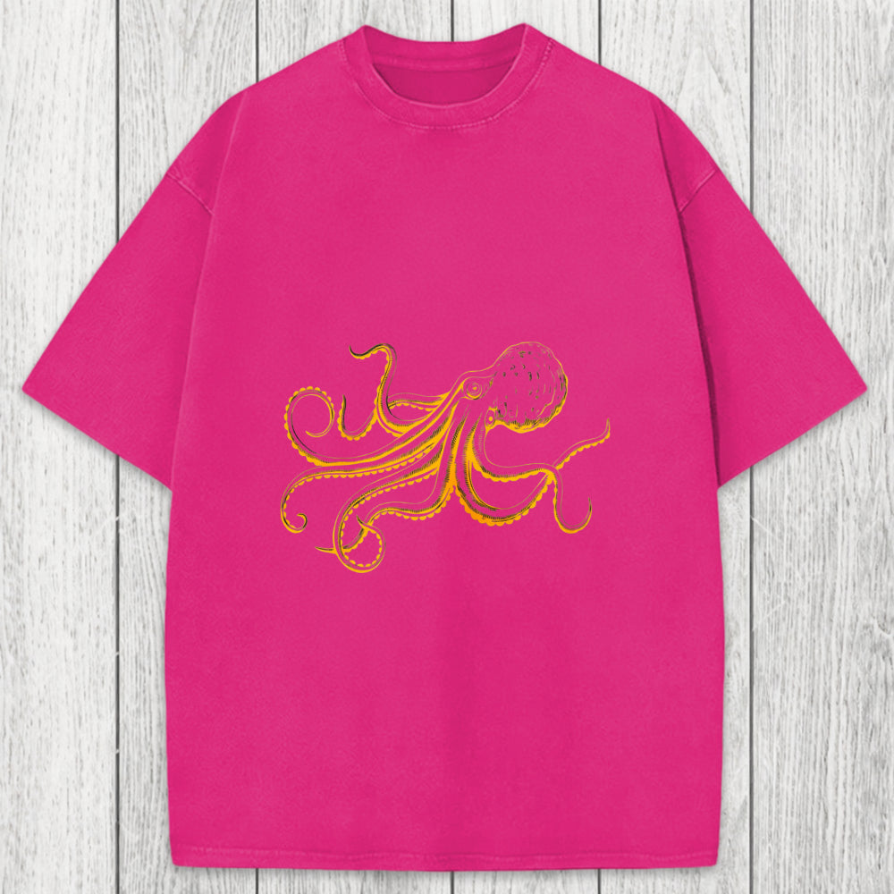 Tokyosol Octopus Japanese Washed T-Shirt