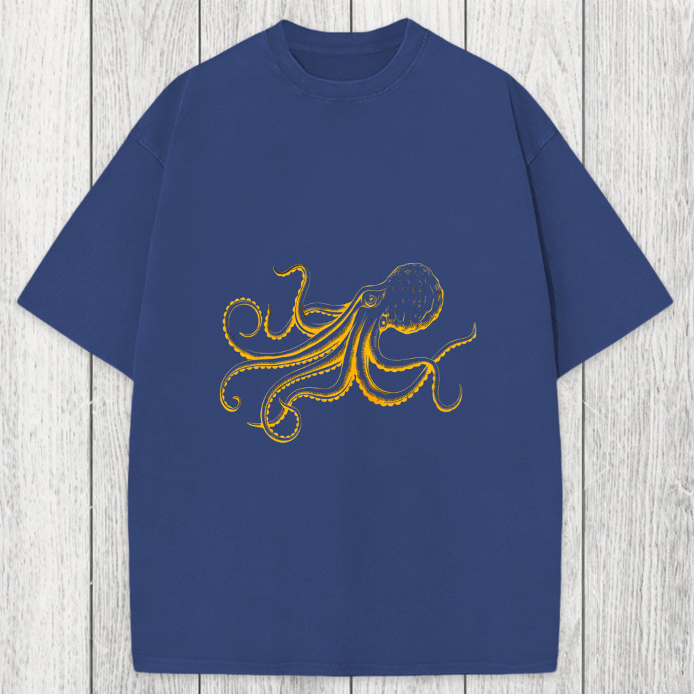 Tokyosol Octopus Japanese Washed T-Shirt