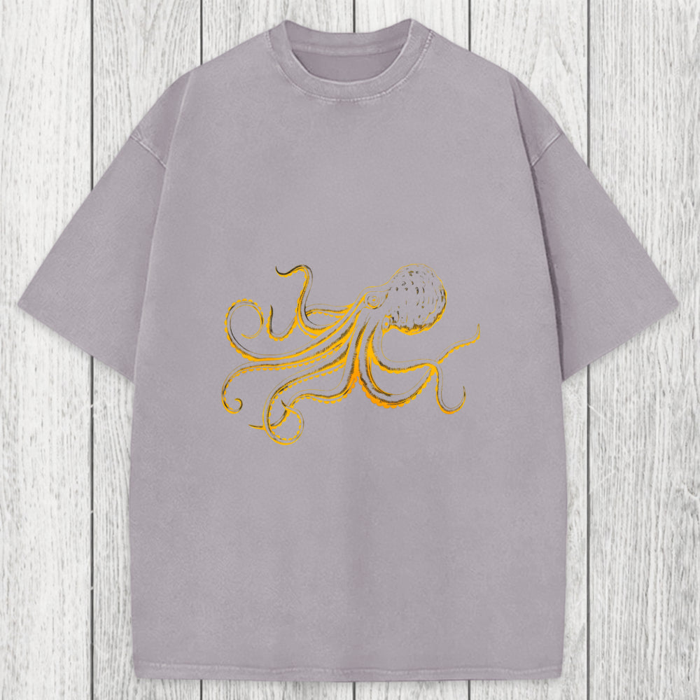 Tokyosol Octopus Japanese Washed T-Shirt