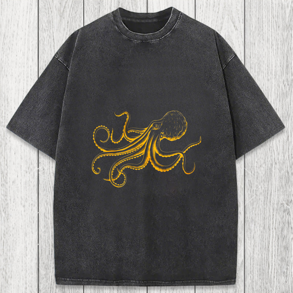 Tokyosol Octopus Japanese Washed T-Shirt