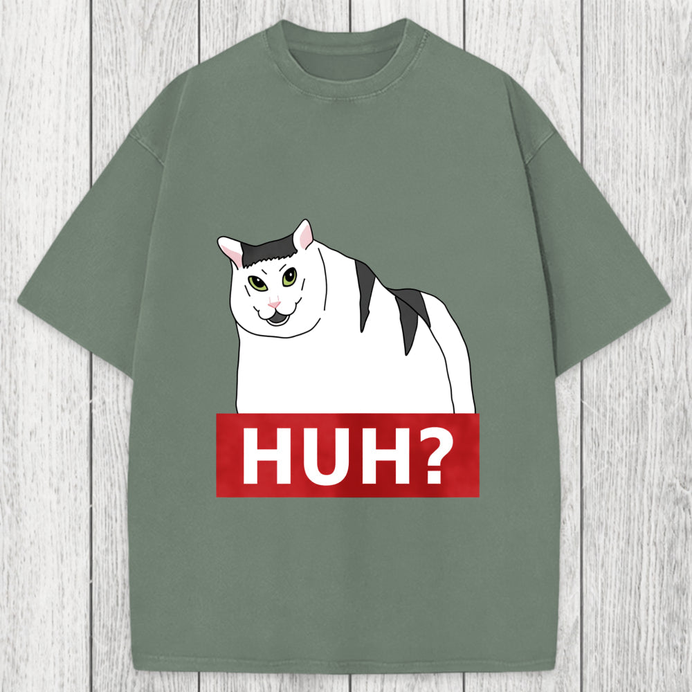 Tokyosol Huh Cat Meme Washed T-Shirt