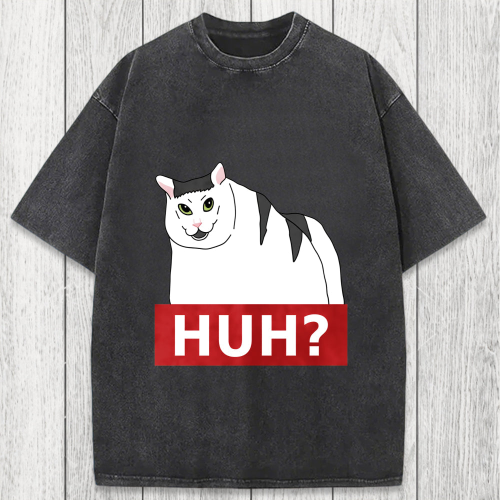 Tokyosol Huh Cat Meme Washed T-Shirt