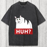Tokyosol Huh Cat Meme Washed T-Shirt