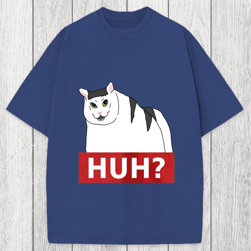 Tokyosol Huh Cat Meme Washed T-Shirt