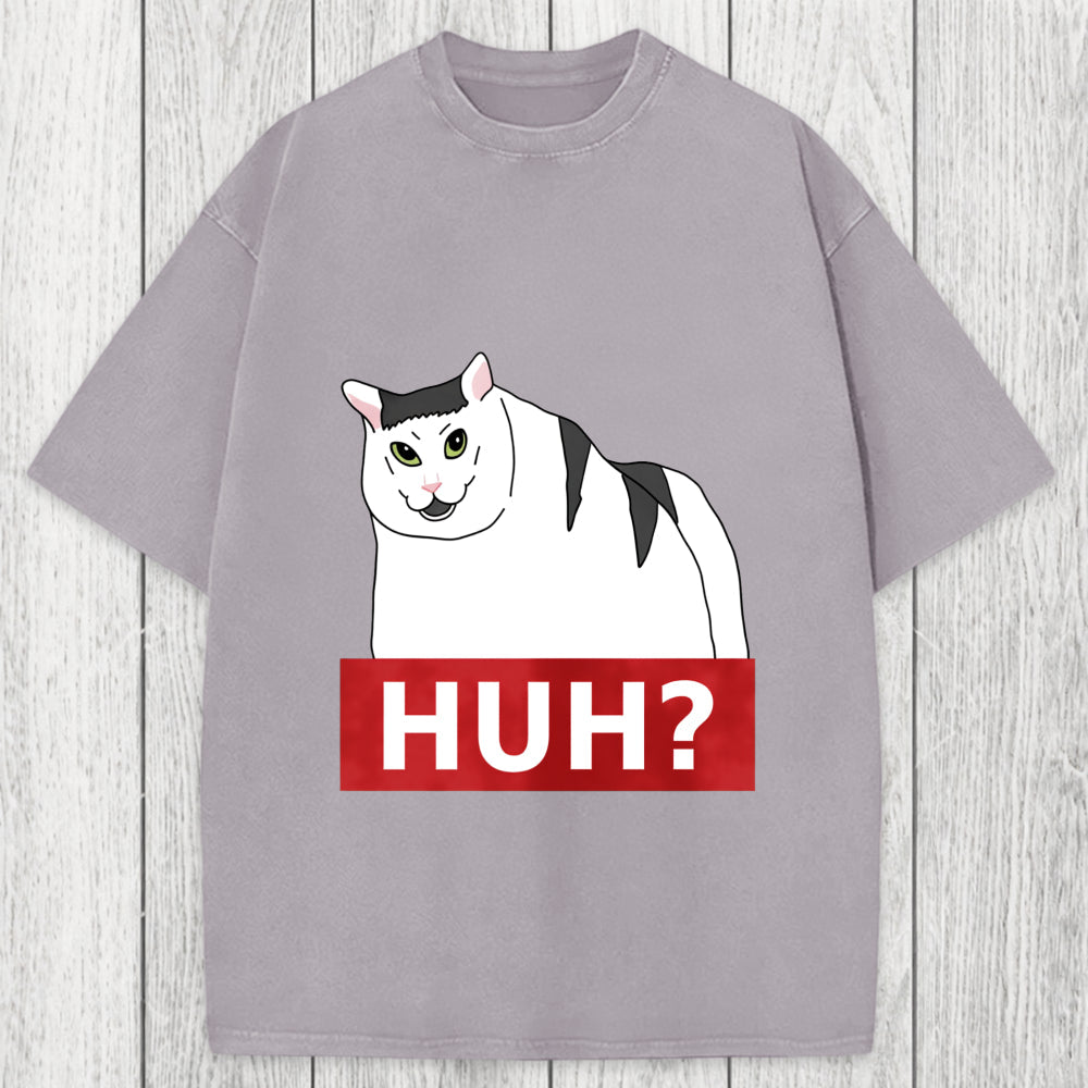 Tokyosol Huh Cat Meme Washed T-Shirt