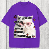 Tokyosol Funny Cat Fragile Masculinity Washed T-Shirt