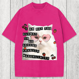 Tokyosol Funny Cat Fragile Masculinity Washed T-Shirt
