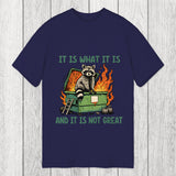 Tokyosol It Is What It Is Dumpster Fire Funny Raccoon Meme Classic T-Shirt