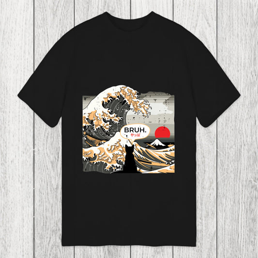 Tokyosol Bruh Cat Great Wave Classic T-Shirt