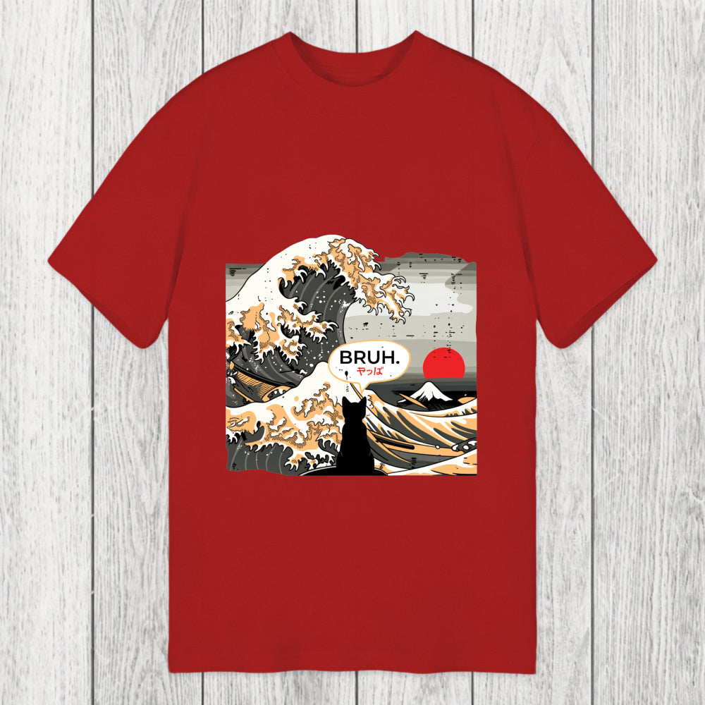Tokyosol Bruh Cat Great Wave Classic T-Shirt