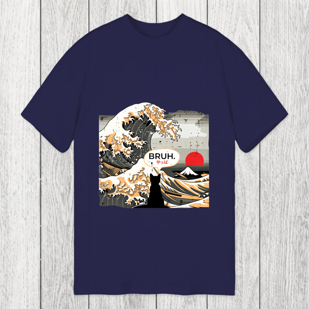 Tokyosol Bruh Cat Great Wave Classic T-Shirt