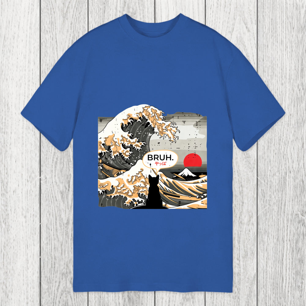 Tokyosol Bruh Cat Great Wave Classic T-Shirt