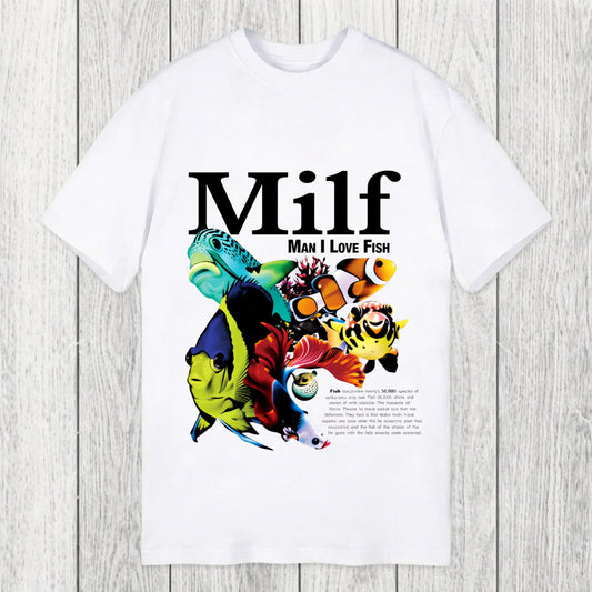 Tokyosol Man I Love Fish Vintage Meme Classic T-Shirt