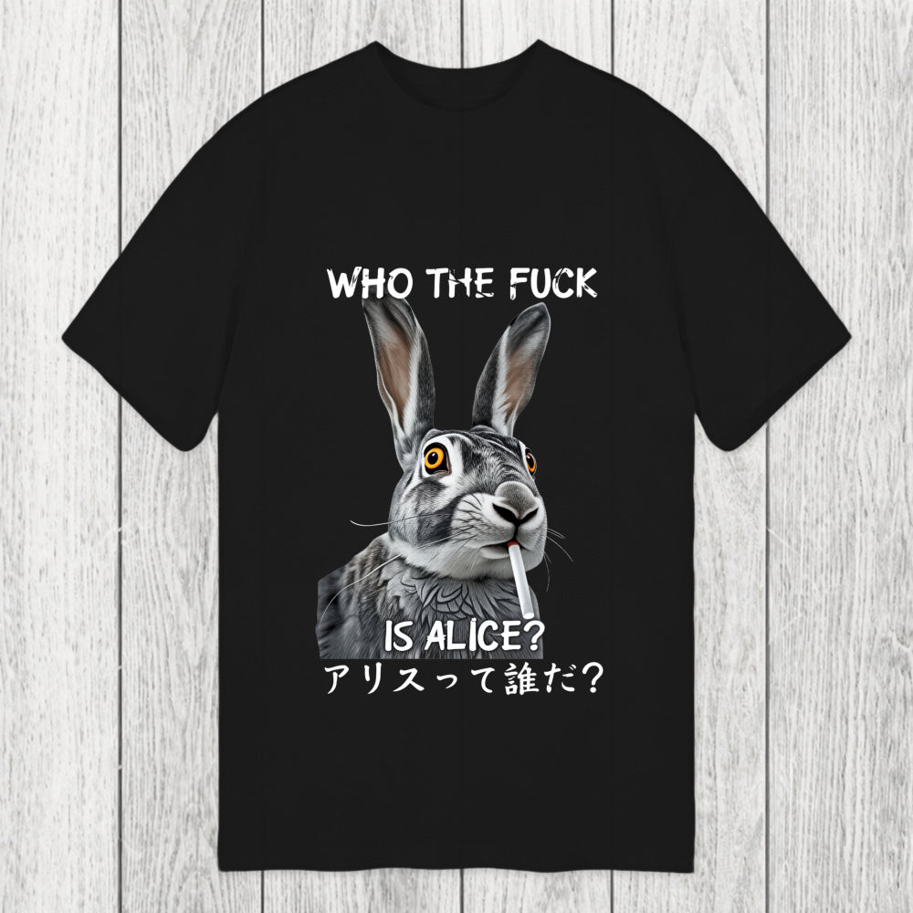 Tokyosol Who The Fvck Is Alice Funny Rabbit Smoking Classic T-Shirt