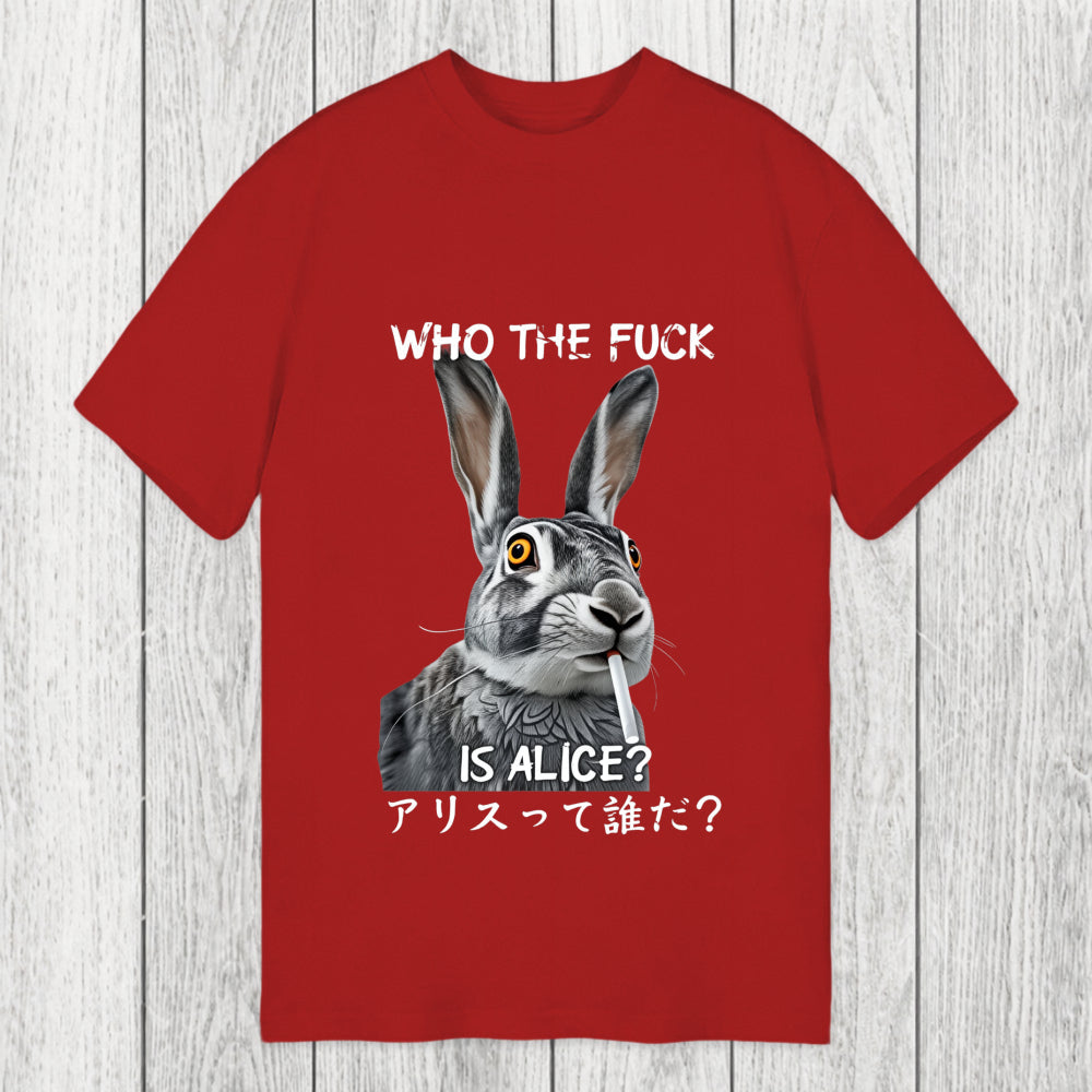 Tokyosol Who The Fvck Is Alice Funny Rabbit Smoking Classic T-Shirt