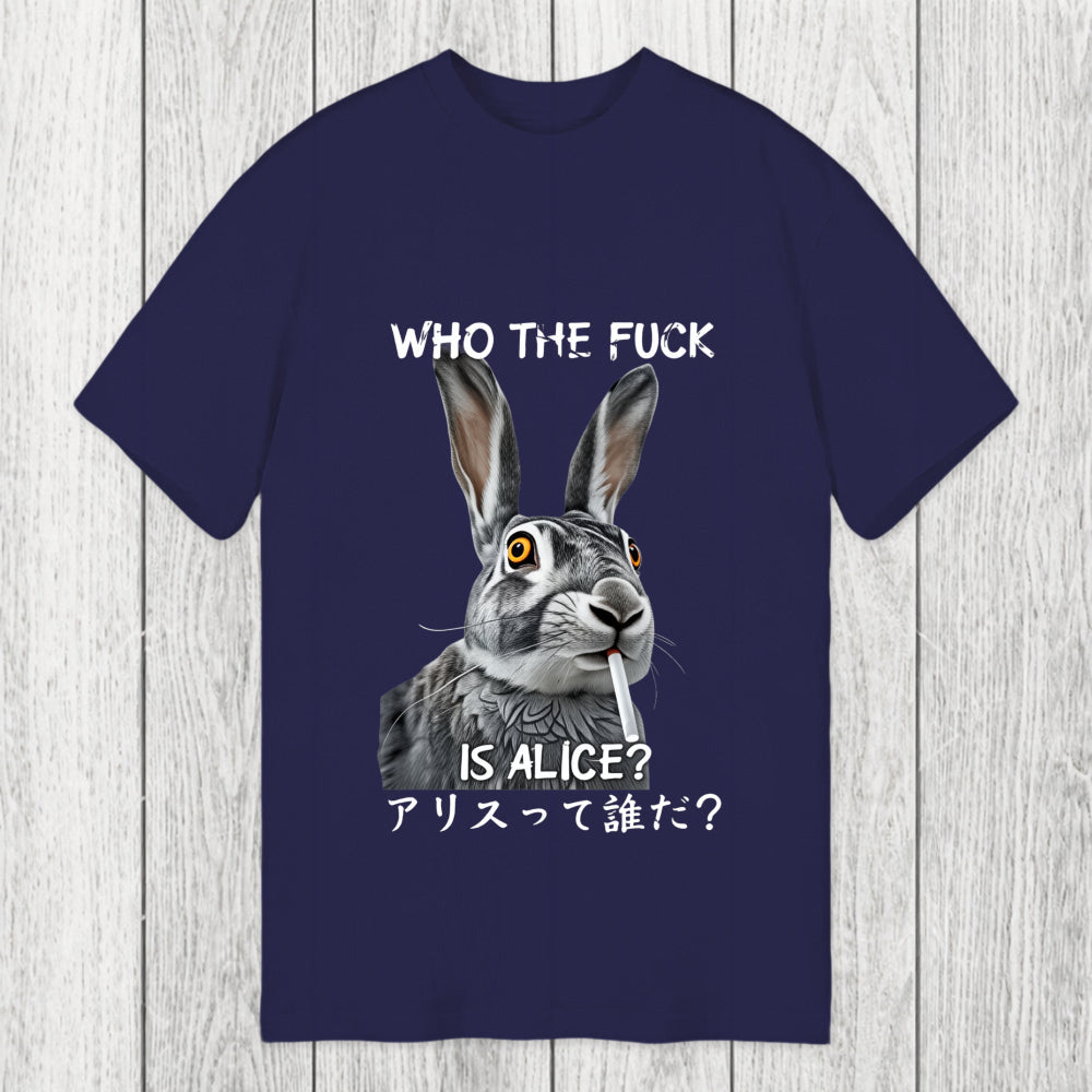 Tokyosol Who The Fvck Is Alice Funny Rabbit Smoking Classic T-Shirt