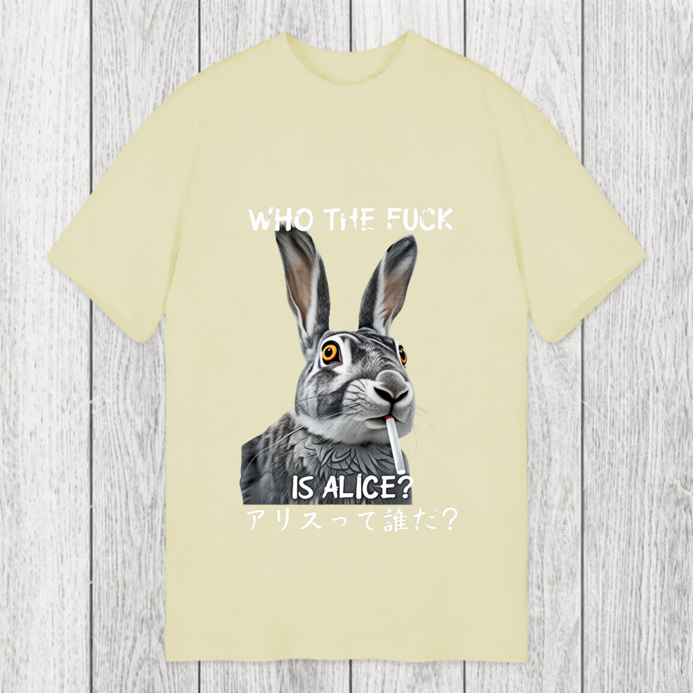 Tokyosol Who The Fvck Is Alice Funny Rabbit Smoking Classic T-Shirt