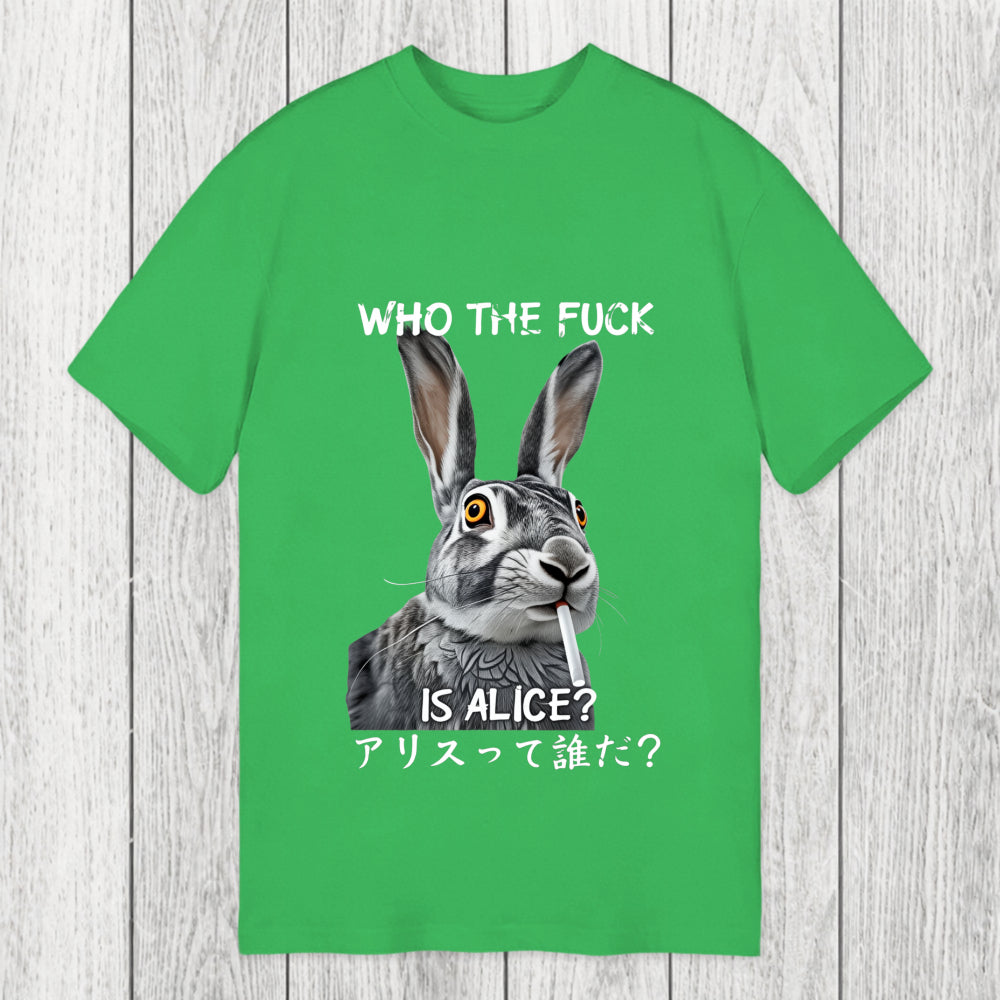 Tokyosol Who The Fvck Is Alice Funny Rabbit Smoking Classic T-Shirt