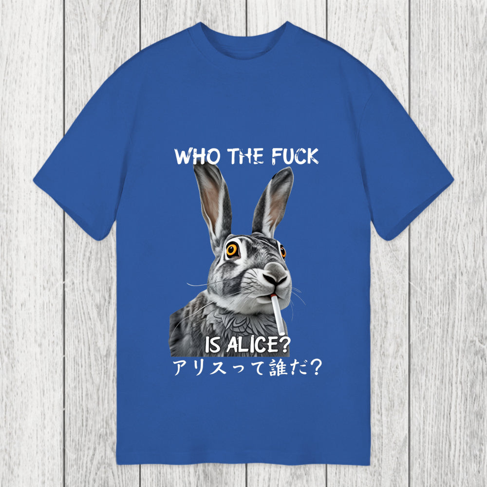 Tokyosol Who The Fvck Is Alice Funny Rabbit Smoking Classic T-Shirt