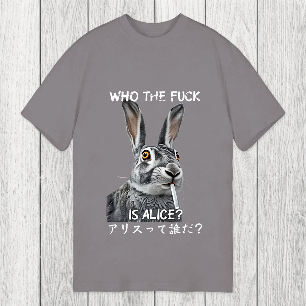 Tokyosol Who The Fvck Is Alice Funny Rabbit Smoking Classic T-Shirt