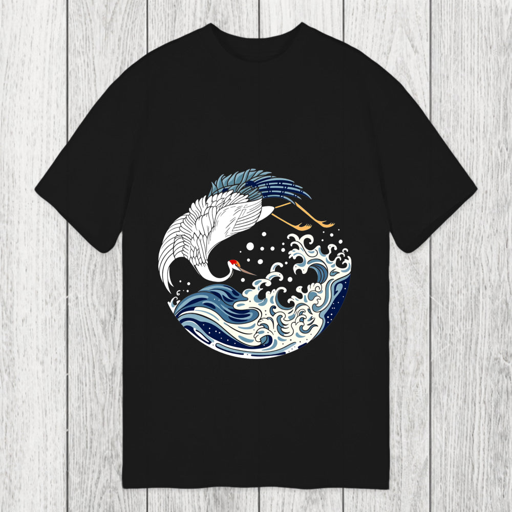 Tokyosol Crane Bird Wave Classic T-Shirt
